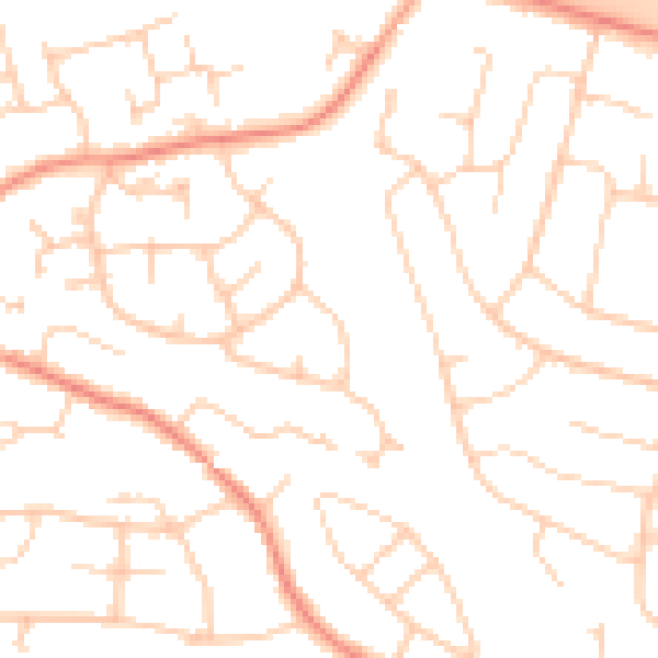 Daytime road noise heatmap for PO15 6AG