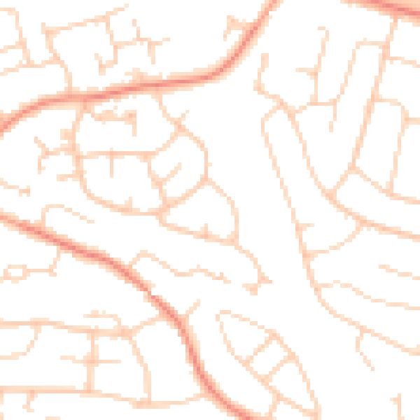 Daytime road noise heatmap for PO15 6AL
