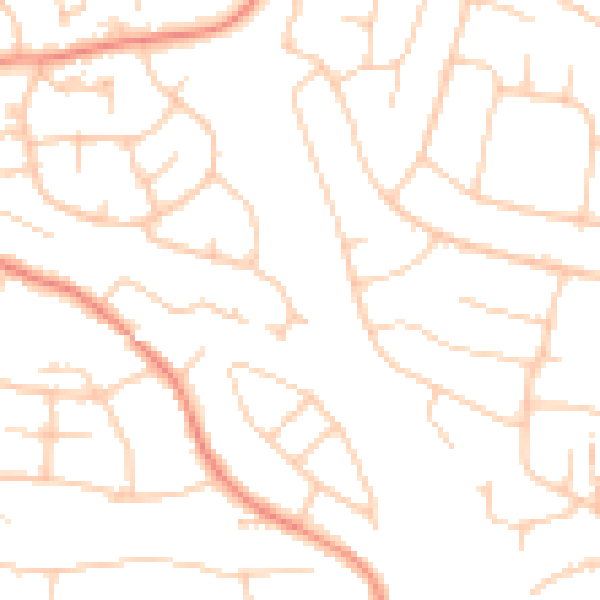 Daytime road noise heatmap for PO15 6AW