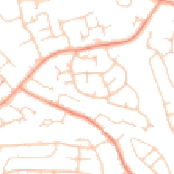 Daytime road noise heatmap for PO15 6BA