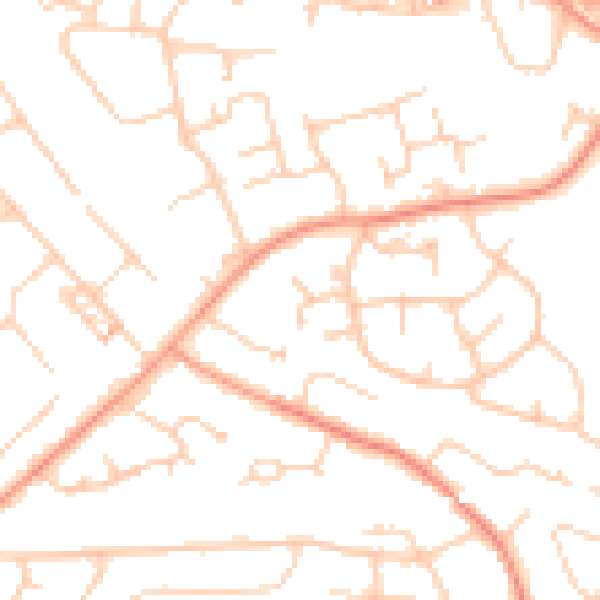 Daytime road noise heatmap for PO15 6BQ