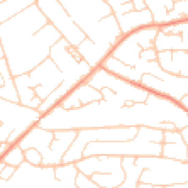 Daytime road noise heatmap for PO15 6FA