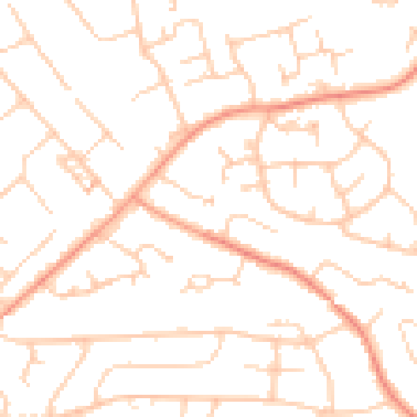 Daytime road noise heatmap for PO15 6JS