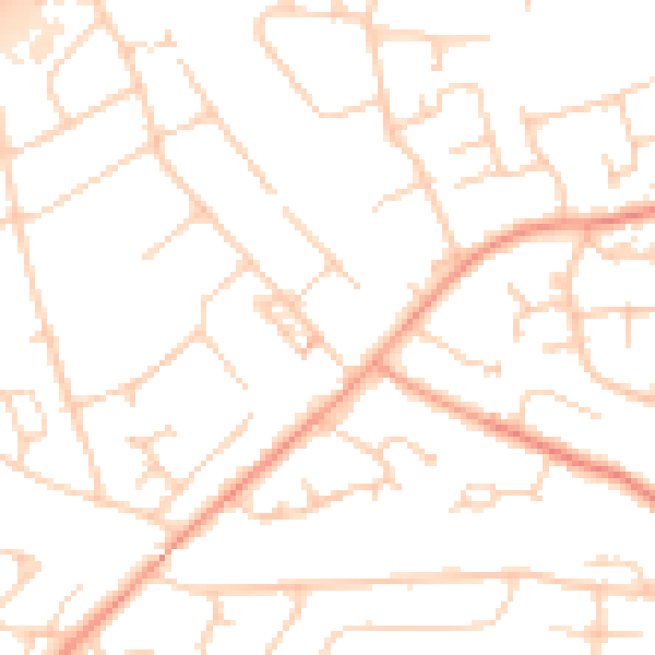Daytime road noise heatmap for PO15 6LA