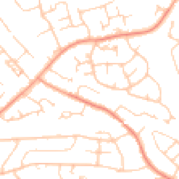 Daytime road noise heatmap for PO15 6PJ