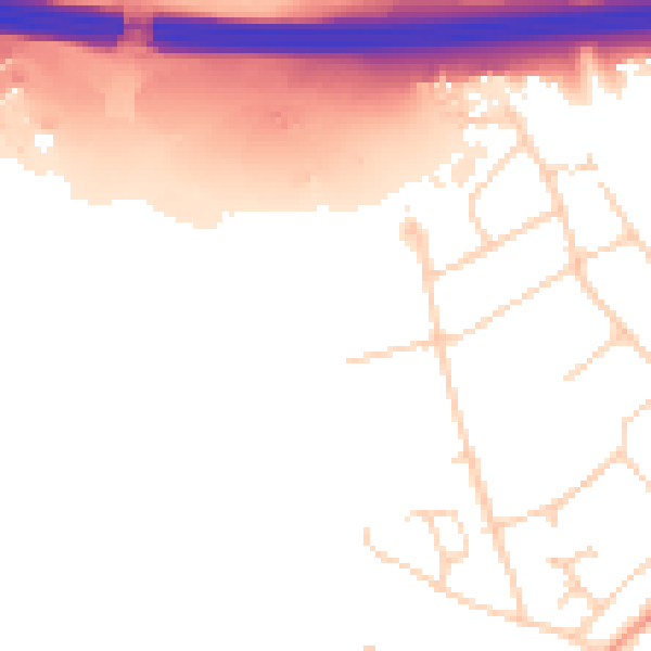 Daytime road noise heatmap for PO15 6TL