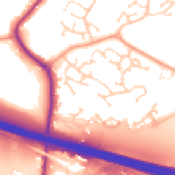 Daytime road noise heatmap for PO15 7BW
