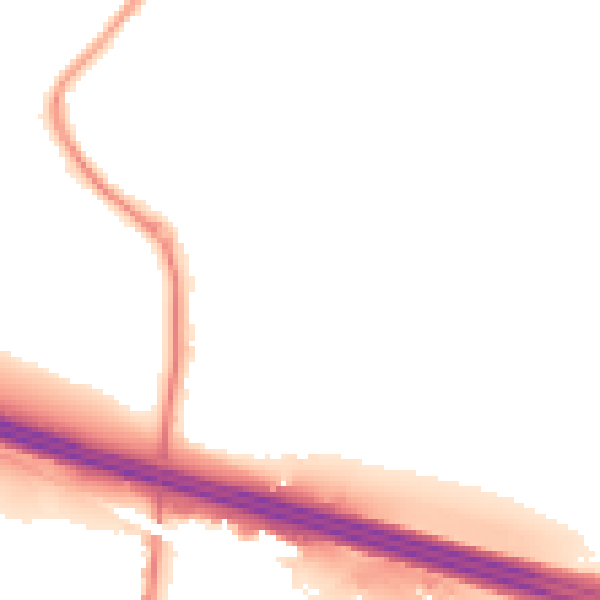 Night-time road noise heatmap for PO15 7BW