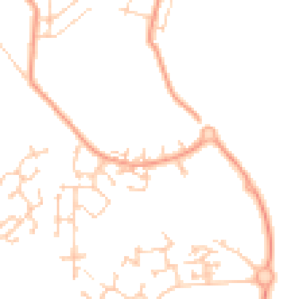 Daytime road noise heatmap for PO15 7DB