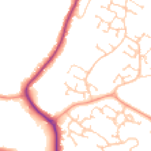 Daytime road noise heatmap for PO15 7DT