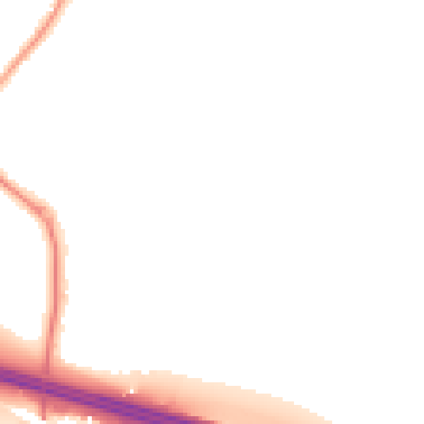 Night-time road noise heatmap for PO15 7DW