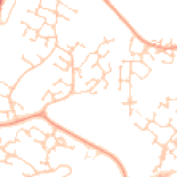 Daytime road noise heatmap for PO15 7EU