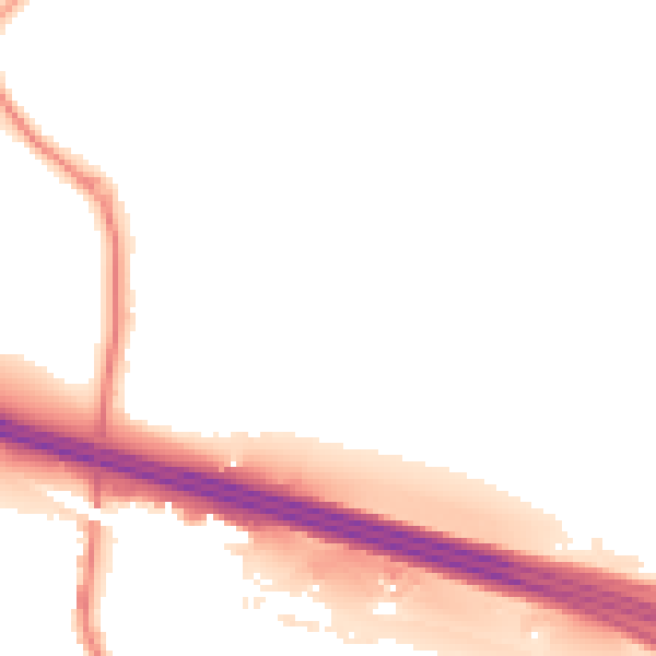 Night-time road noise heatmap for PO15 7EW