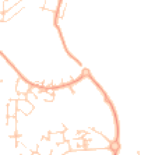 Daytime road noise heatmap for PO15 7FG