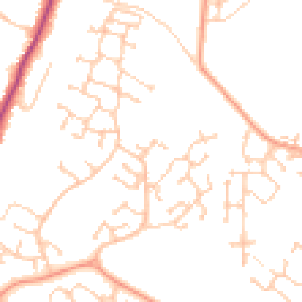 Daytime road noise heatmap for PO15 7HW