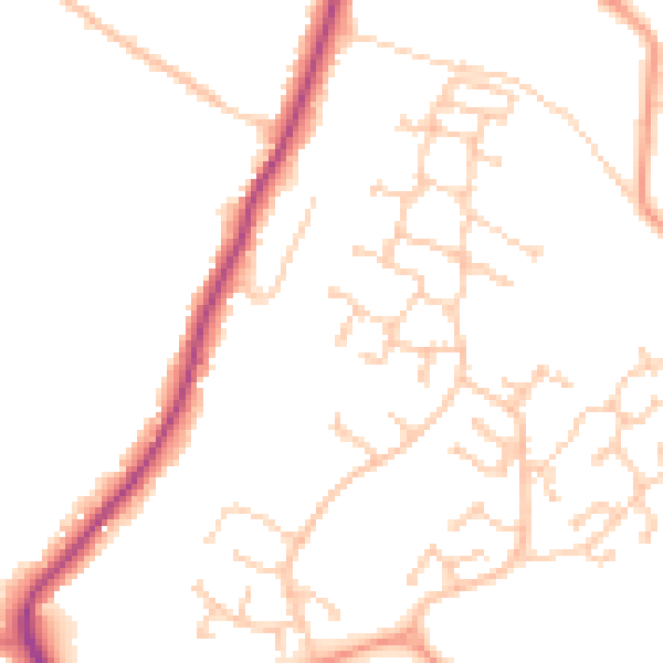 Daytime road noise heatmap for PO15 7LT