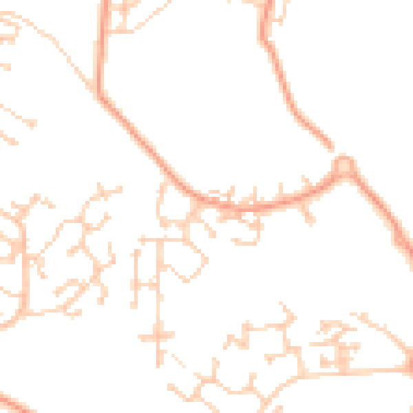 Daytime road noise heatmap for PO15 7NW
