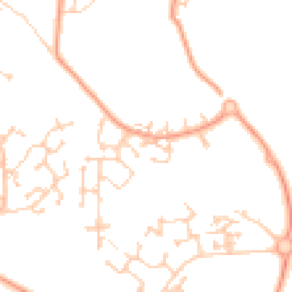 Daytime road noise heatmap for PO15 7NX