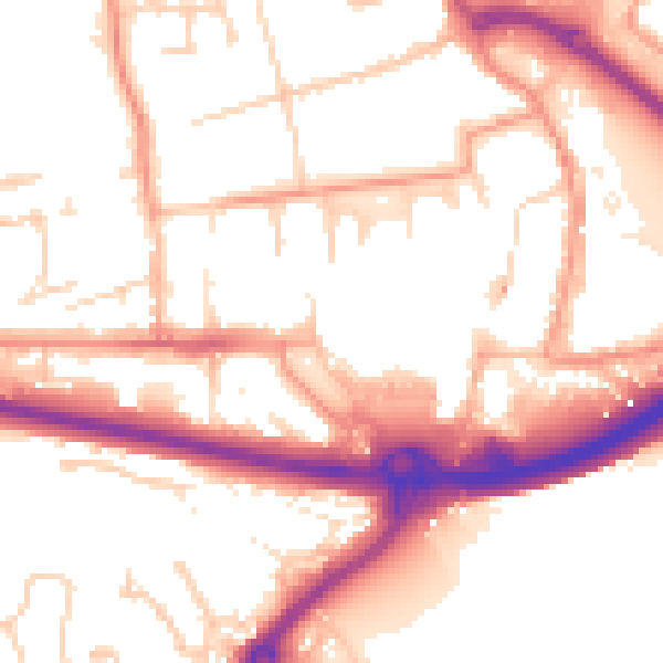 Daytime road noise heatmap for PO16 0AD