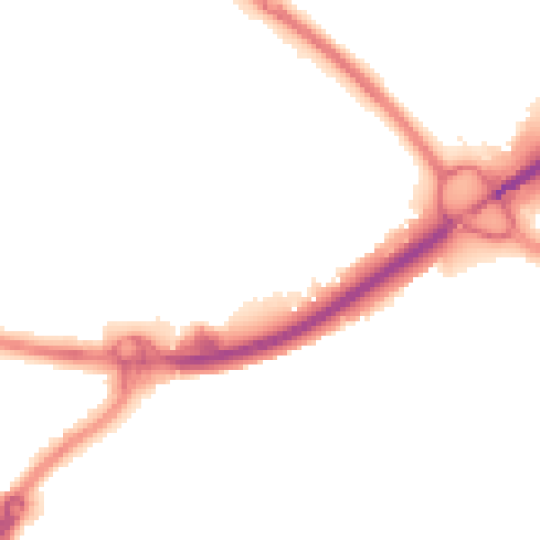 Night-time road noise heatmap for PO16 0BF