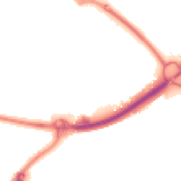 Night-time road noise heatmap for PO16 0BG