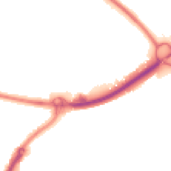 Night-time road noise heatmap for PO16 0BL