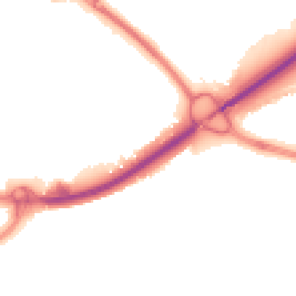 Night-time road noise heatmap for PO16 0BY