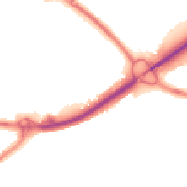 Night-time road noise heatmap for PO16 0DA
