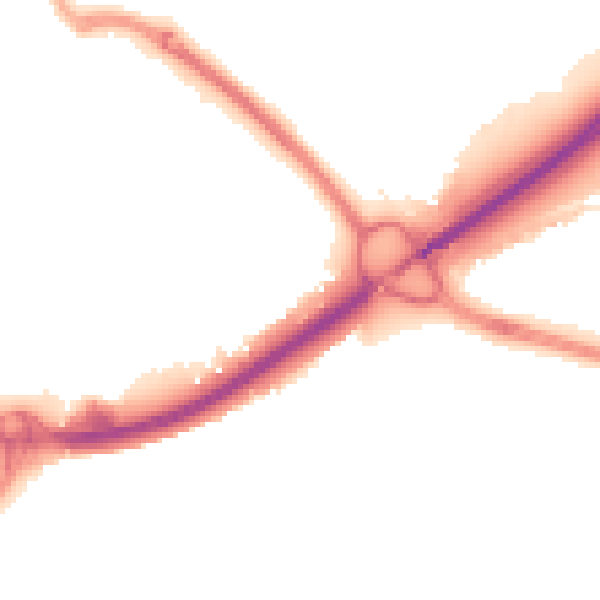 Night-time road noise heatmap for PO16 0DD