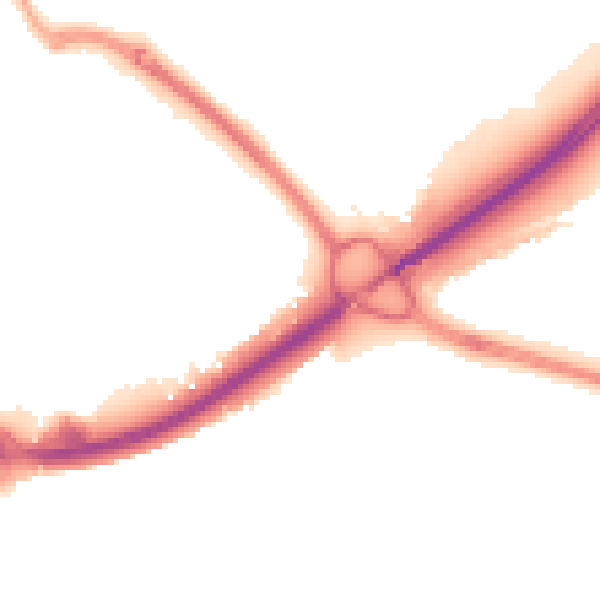 Night-time road noise heatmap for PO16 0DE