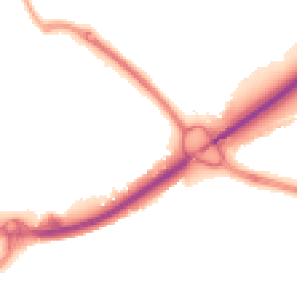 Night-time road noise heatmap for PO16 0DF