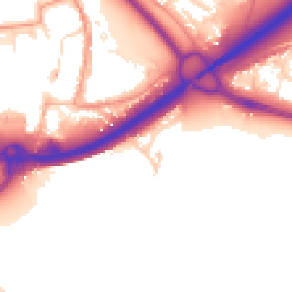 Daytime road noise heatmap for PO16 0DH
