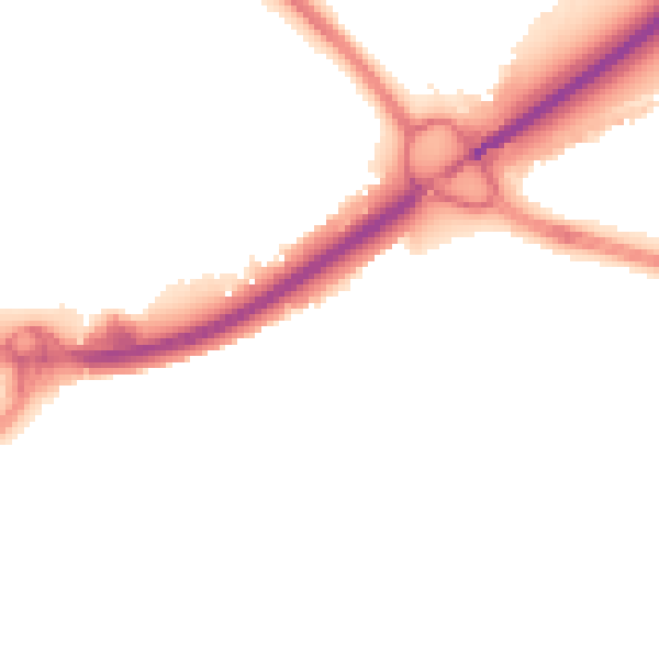 Night-time road noise heatmap for PO16 0DH