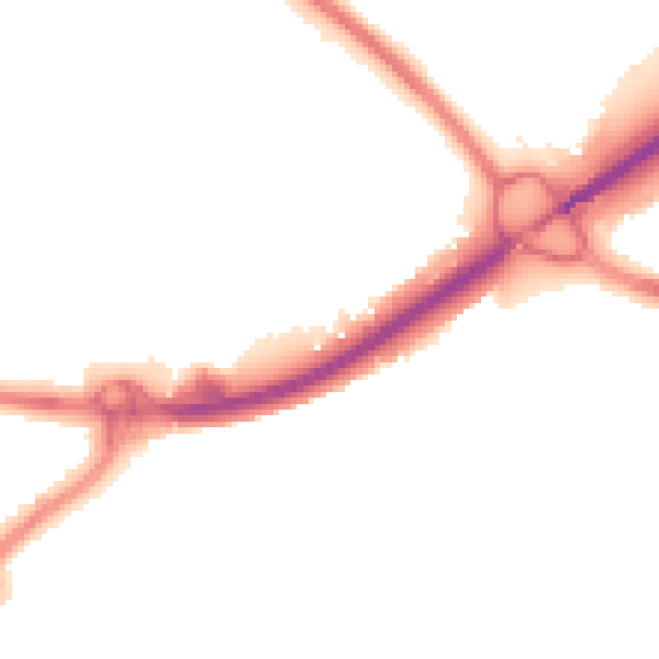 Night-time road noise heatmap for PO16 0DJ