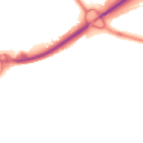 Night-time road noise heatmap for PO16 0DQ