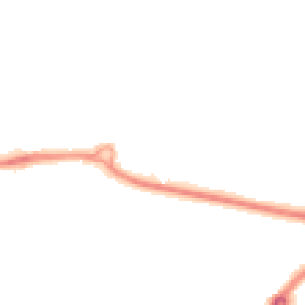 Night-time road noise heatmap for PO16 0DT