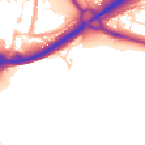 Daytime road noise heatmap for PO16 0DX