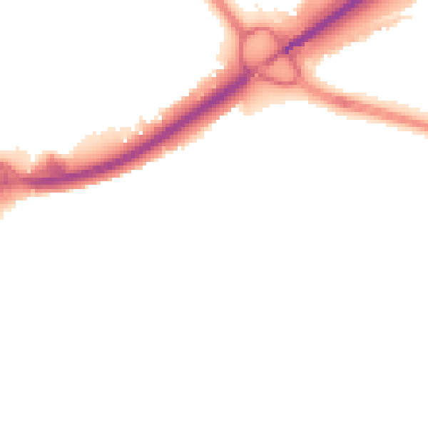 Night-time road noise heatmap for PO16 0DX