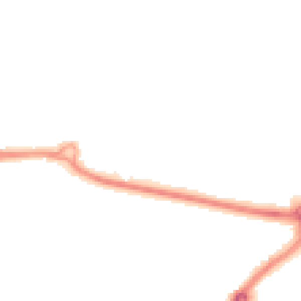 Night-time road noise heatmap for PO16 0EN