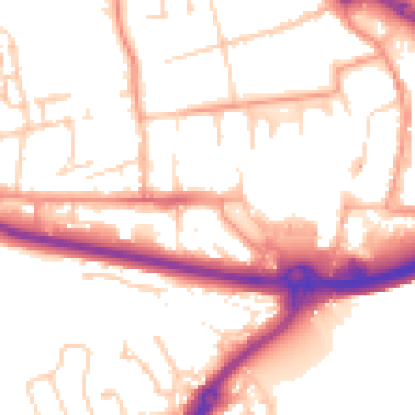 Daytime road noise heatmap for PO16 0EP