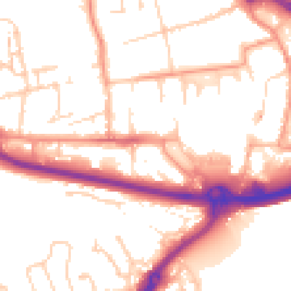 Daytime road noise heatmap for PO16 0ER