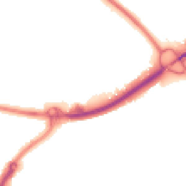 Night-time road noise heatmap for PO16 0FB