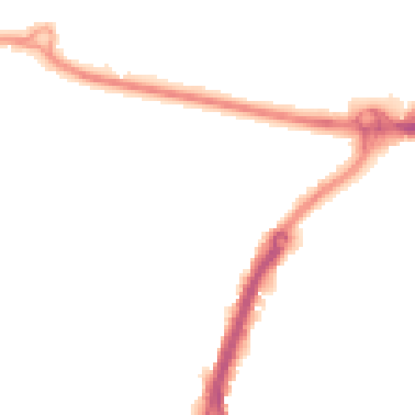 Night-time road noise heatmap for PO16 0PS