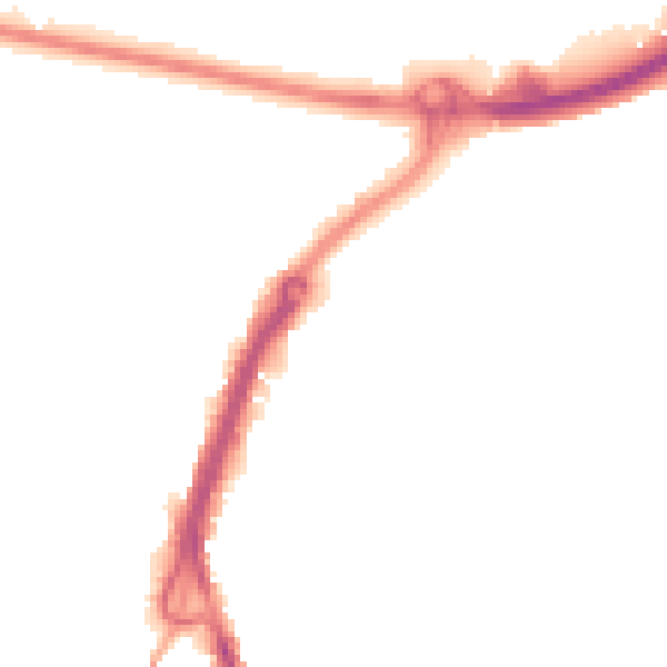 Night-time road noise heatmap for PO16 0RD