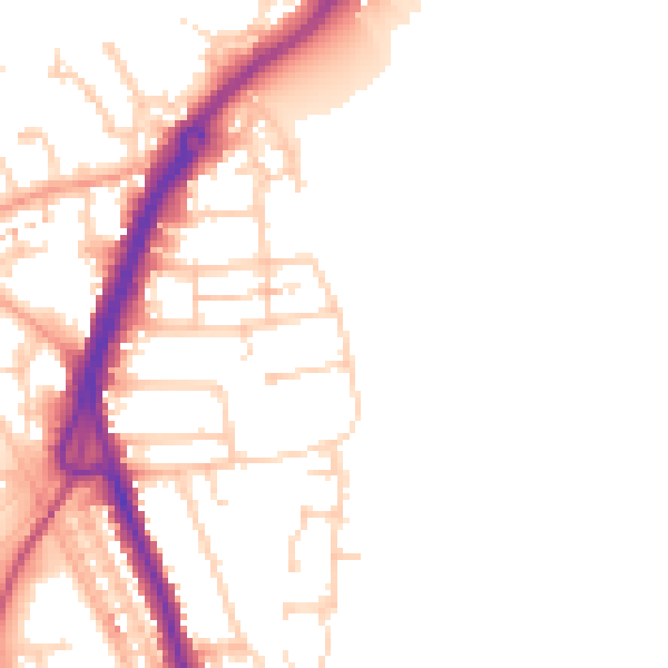 Daytime road noise heatmap for PO16 0SD