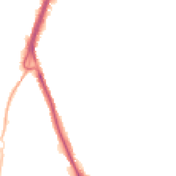 Night-time road noise heatmap for PO16 0TD