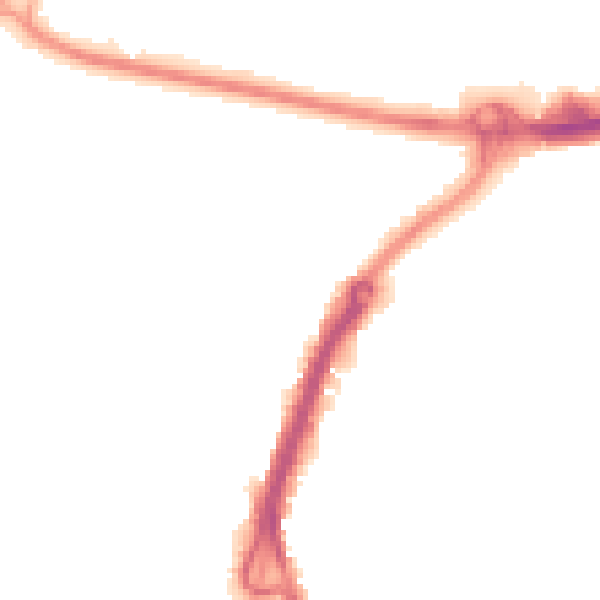 Night-time road noise heatmap for PO16 0TJ