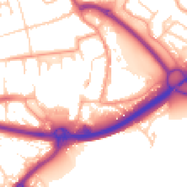 Daytime road noise heatmap for PO16 7AP