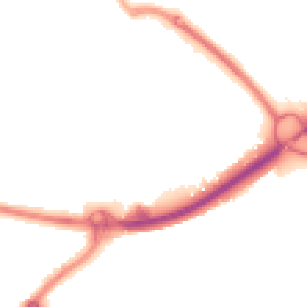 Night-time road noise heatmap for PO16 7AP