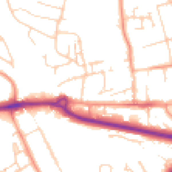 Daytime road noise heatmap for PO16 7AS